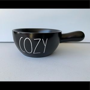 Rae Dunn Soup Bowl With Handle Cozy Black